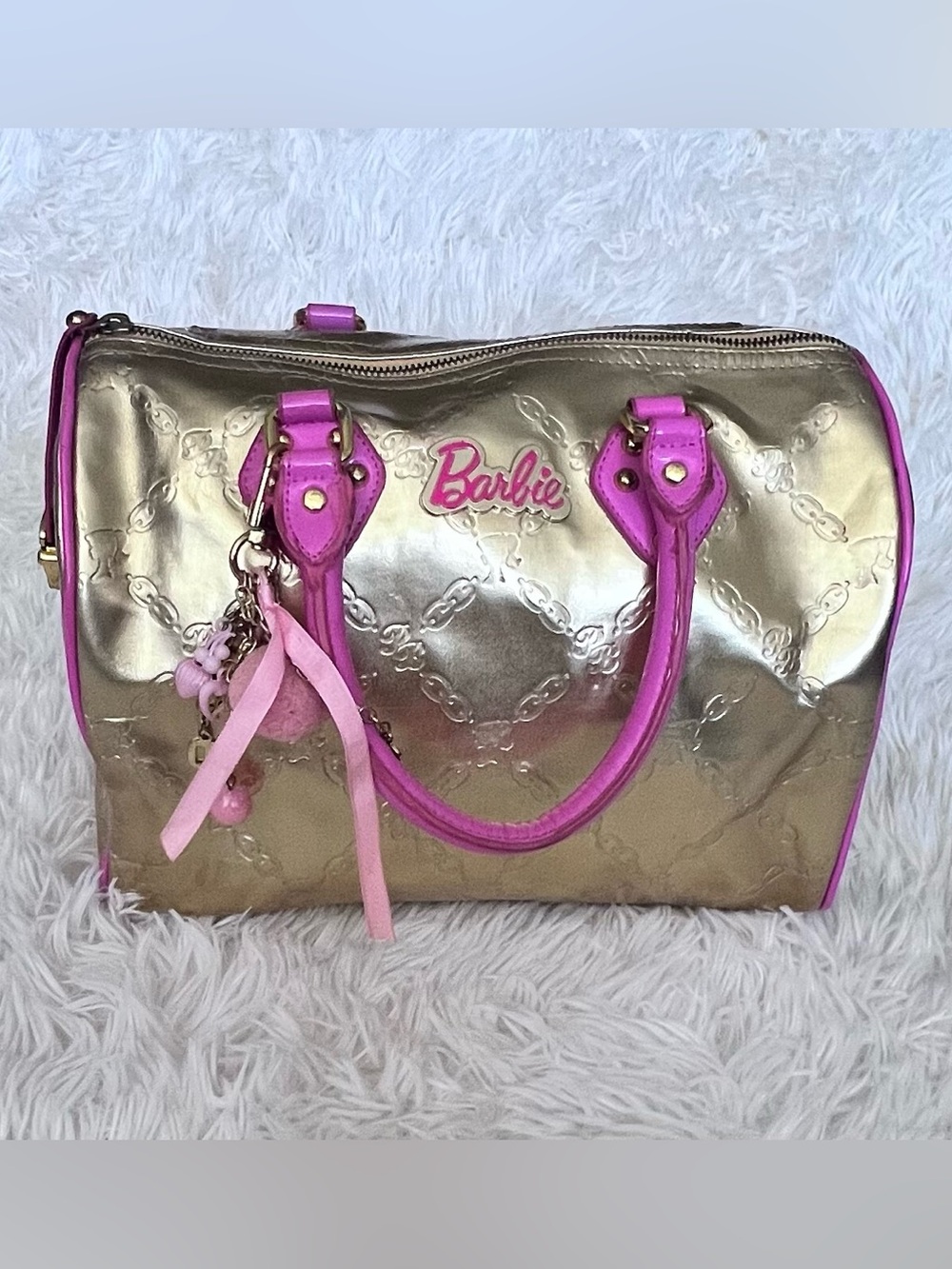 Rare Paul's Boutique x Barbie 50th Anniversary Vintage Gold Pink Handbag (Read)